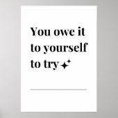 Affiche de phrase inspirante en noir et blanc (Devant)