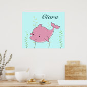 Affiche de pièce personnalisée par nom rose de fil (Cuisine)