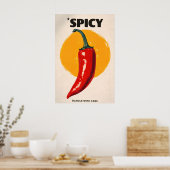 Affiche de piment fort, Art mural de cuisine rétro (Cuisine)