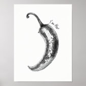 Affiche de piment noir et blanc, boule disco de pi (Devant)