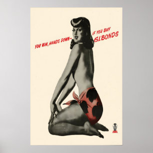 Affiche de pin-up fille USA WWII, Acheter des obli