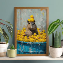 Affiche de Piscine Canard en Caoutchouc Capybara D