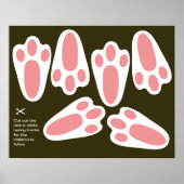 Affiche de pistes de lapin de Pâques prêtes à déco (Devant)