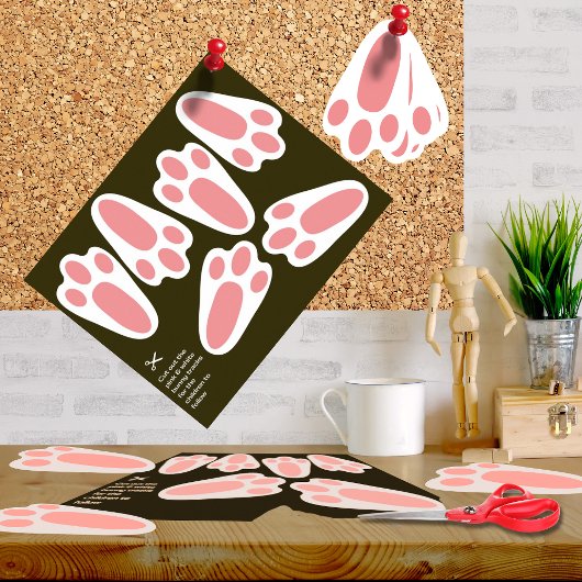 Affiche de pistes de lapin de Pâques prêtes à déco