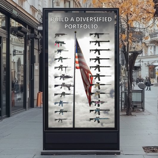 Affiche de pistolet de portefeuille diversifié