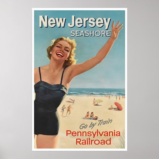 Affiche de plage d'art du New Jersey Impression vi (Devant)