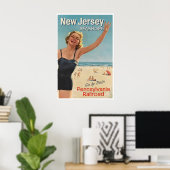 Affiche de plage d'art du New Jersey Impression vi (Bureau à domicile)