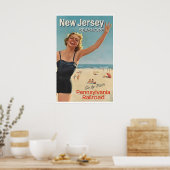 Affiche de plage d'art du New Jersey Impression vi (Cuisine)