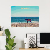 Affiche de plage d'Assateague Wild Horse (Bureau à domicile)