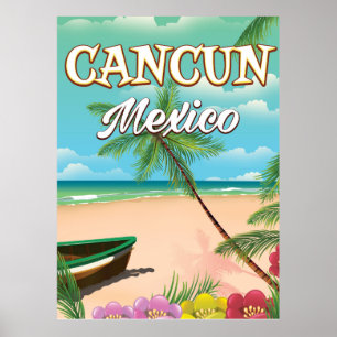Affiche de plage de Cancun au Mexique