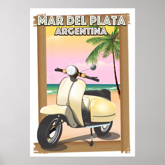 Affiche de plage de Mar del Plata Argentine (Devant)