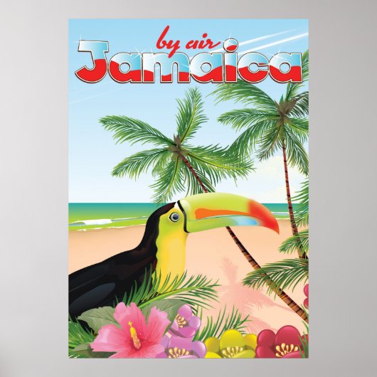 Affiche de plage de toucan jamaïcain (Devant)