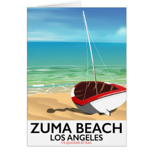 Affiche de plage de Zuma Beach LA Rail