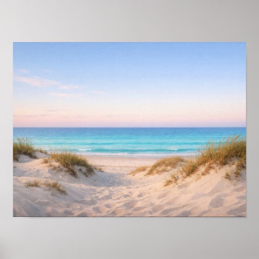 Affiche de plage des dunes de sable côtières - Cou (Devant)
