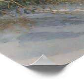 Affiche de plage d'herbe côtière | Horizon Bleu (Coin)