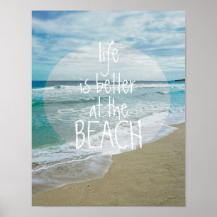 affiche de plage photo art avec texte