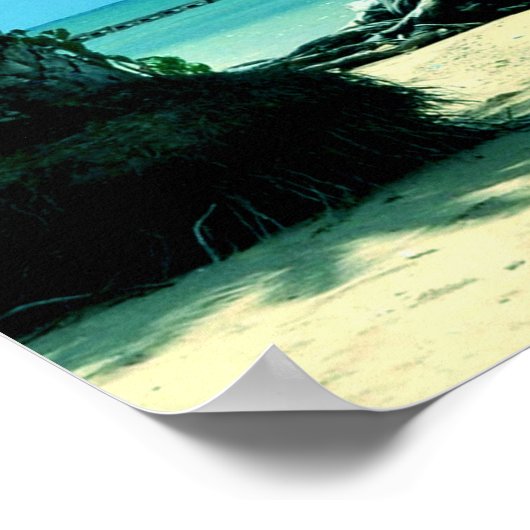 Affiche de plage Pittoresque Tropical Hawaii (Coin)