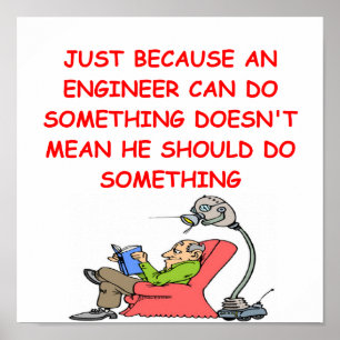 affiche de plaisanterie de l'ingénierie