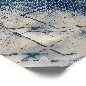 Affiche de plan architectural bleu (Coin)