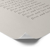 Affiche de plan de table 24x36" Greige 16 tables d (Coin)