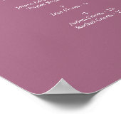Affiche de plan de table alphabétique mauve (Coin)