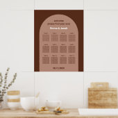 Affiche de plan de table Arch 12 Marron Mocha (Cuisine)