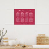 Affiche de plan de table Carmine Magenta 8 (Cuisine)