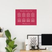 Affiche de plan de table Carmine Magenta 8 (Bureau à domicile)