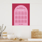 Affiche de plan de table de 12 places Arc Magenta  (Cuisine)