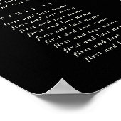 Affiche de plan de table de 20x28" 16 tables de 10 (Coin)