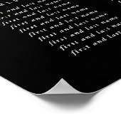 Affiche de plan de table de 24x36" 20 tables de 10 (Coin)