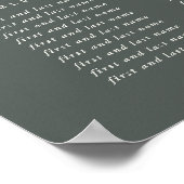 Affiche de plan de table de 24x36" 20 tables de 10 (Coin)