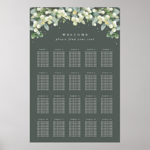 Affiche de plan de table de 24x36" 20 tables de 10