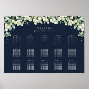 Affiche de plan de table de 28x20" 15 tables de 8