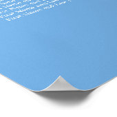 Affiche de plan de table de baptême bleu élégant 6 (Coin)