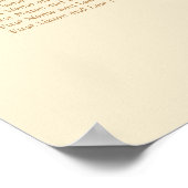Affiche de plan de table de baptême Cream Beige 6 (Coin)