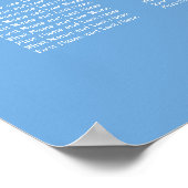 Affiche de plan de table de baptême de la table 12 (Coin)