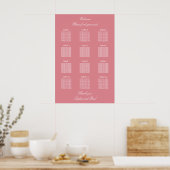 Affiche de plan de table de mariage à 12 tables Ro (Cuisine)
