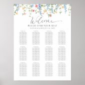 Affiche de plan de table de mariage à fleurs sauva (Devant)