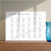 Affiche de plan de table de mariage alphabet minim