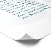 Affiche de plan de table de mariage au eucalyptus (Coin)