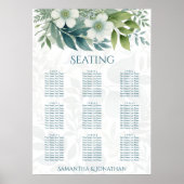 Affiche de plan de table de mariage au eucalyptus (Devant)
