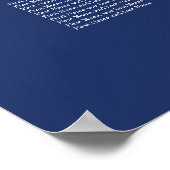 Affiche de plan de table de mariage bleu marine 24 (Coin)