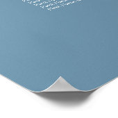 Affiche de plan de table de mariage bleu poussiére (Coin)