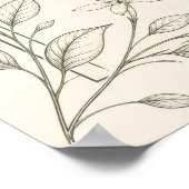 Affiche de plan de table de mariage botanique Oliv (Coin)