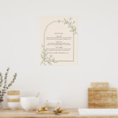 Affiche de plan de table de mariage botanique Oliv (Cuisine)