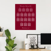 Affiche de plan de table de mariage Burgundy 17 (Bureau à domicile)