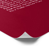 Affiche de plan de table de mariage Burgundy 21 (Coin)