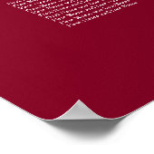 Affiche de plan de table de mariage burgundy 24 (Coin)