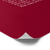 Affiche de plan de table de mariage Burgundy 6 (Coin)